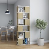 Cumpara ieftin Bibliotecă/Separator cameră alb/stejar sonoma 60x24x186 cm