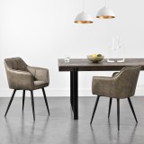 Scaun bucatarie Birmingham 81x57x53cm grej negru [en.casa] HausGarden Leisure