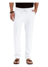Pantaloni lungi casual pentru barbati Sailwind, din in, alb, marime 28 - OUTLET