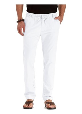 Pantaloni lungi casual pentru barbati Sailwind, din in, alb, marime 28 - OUTLET foto
