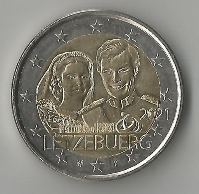 Luxemburg, 2 euro comemorativ, 2021, UNC foto