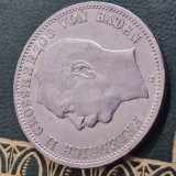 Germania 3 drei mark 1912 G Baden, argint 16,64 grame