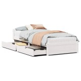 Cumpara ieftin Cadru pat fara saltea, alb, 90x190 cm, lemn masiv de pin
