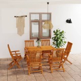 Cumpara ieftin Set mobilier grădină, 7 piese, lemn masiv de tec
