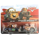 Set 2 masinute din metal, Disney Cars, Mater and Tractor si Tire in Mouth, JKW71