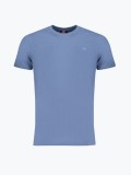 Cumpara ieftin Tricou barbati cu decolteu la baza gatului din bumbac, Albastru inchis, M