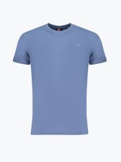 Tricou barbati cu decolteu la baza gatului din bumbac, Albastru inchis, M foto