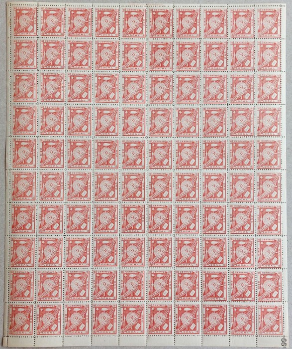 1891 Tierra del Fuego - Posta locala Popper in Tara de Foc, coala de 100 timbre
