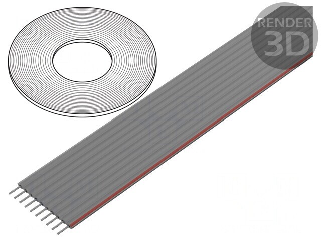 Cablu Bandă 1,27mm 10x28AWG PVC