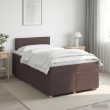 Cumpara ieftin Pat boxspring cu saltea Maro inchis 120 x 200 cm Tesatura