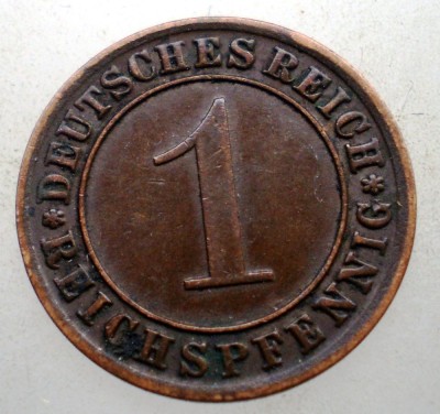 B.189 GERMANIA WEIMAR 1 REICHSPFENNIG 1933 A foto