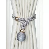 Cumpara ieftin Set 2 accesorii decorative pentru draperii si perdele, Gri - 91981