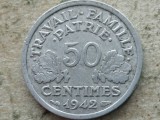 FRANTA-50 CENTIMES 1942, Europa, Aluminiu