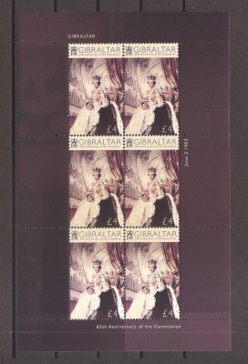 Gibraltar 2018&amp;ndash;65 ani de la &amp;icirc;ncoronarea reginei Elisabeta a II-a (MC de 6), MNH foto