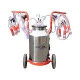 Aparat de muls vaci cu 2 posturi, bidon inox 40L si vacuum in cadru
