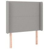 Cumpara ieftin Tablie de pat cu aripioare gri deschis 83x16x118/128 cm textil