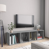 vidaXL Bibliotecă/dulap TV, gri sonoma, 143x30x36 cm, lemn prelucrat