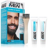 Just for Men Men Moustache &amp; Beard vopsea pentru barbă pentru acoperirea firelor albe culoare M-55 Black 1 buc