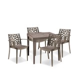 Set mobilier de grădină Capo 4+1 cotiere cappuccino