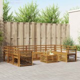 vidaXL Set Mobilier Gradina 10 Piese Lemn Masiv Acacia Natural Exterior