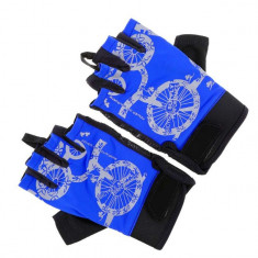 Set de manusi fara degete, pentru ciclism, negru/albastru, YTGT-50158.8 foto