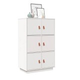 vidaXL Dulap &icirc;nalt, alb, 67x40x108,5 cm, lemn masiv de pin