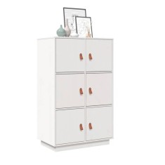 vidaXL Dulap &icirc;nalt, alb, 67x40x108,5 cm, lemn masiv de pin 820173
