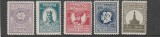 ROMANIA 1927 LP 75 - 50 DE ANI DE LA INFIINTAREA SOCIETATII ROMANE DE GEOGRAFIE SERIE IN STARE MNH