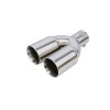 Ornament Toba Dublu Inox Cromat 76mm Universal Lucios Evacuare Sport