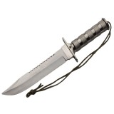 Cutit de vanatoare DEPOX&reg;, Survival Pursuit, 35 cm, otel inoxidabil, argintiu, teaca inclusa