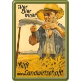 Placa metalica - Wer Bier Trinkt - 10x14 cm