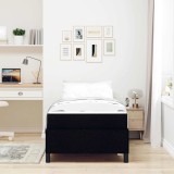 vidaXL Pat cu arcuri Negru și negru 90 x 190 cm 3398824