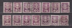 GERMANIA DANZIC 1921 MI.1-14 P.M. STAMPILAT