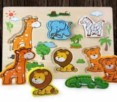 Puzzle lemn 3D Animale din jungla foto