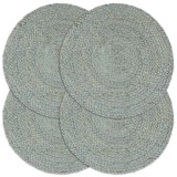 Cumpara ieftin Naproane, 4 buc., verde olive, 38 cm, iuta, simplu, rotund