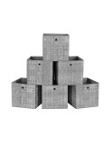 Cumpara ieftin Set 6 cuburi de depozitare, Songmics, 30 x 30 x 30 cm, RFB02LG-3, Gri