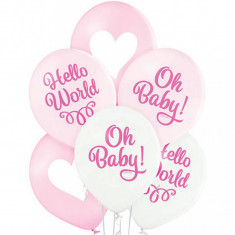 Set 6 baloane latex Oh baby girl 30cm StarHome GiftGalaxy