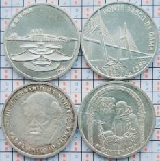 set 4 monede Portugalia 500 escudos argint 1995-1999 km 686 701 705 723 - A033 foto