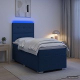 Cumpara ieftin Pat cu arcuri LED si saltea albastru 100 x 200 cm Tesatura