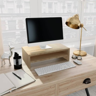 vidaXL Suport monitor, stejar sonoma, 42x24x13 cm, lemn prelucrat foto