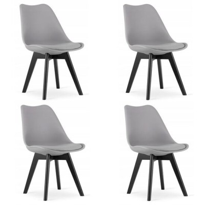 Set 4 scaune bucatarie/living, Artool, Mark, PP, lemn, gri si negru, 49x55.5x82.5 cm GartenVIP DiyLine foto