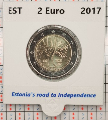 Estonia 2 euro 2017 - Road to Independence - UNC in cartonas personalizat - B122 foto