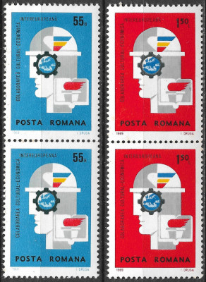 ROM&amp;Acirc;NIA 1969 - LP 699 - COLABORAREA CULTURALĂ INTEREUROPEANĂ - SERIE MNH PERECHE foto