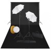 VidaXL Set studio foto cu lămpi, umbrele, fundal și reflector