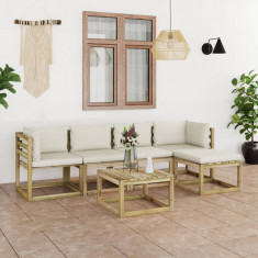 vidaXL Set mobilier grădină paleți cu perne 5 piese lemn pin impregnat foto