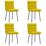 Cumpara ieftin Scaune de sufragerie, 4 buc., galben, catifea
