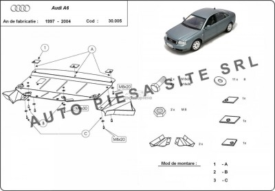 Scut metalic motor Audi A6 C5 (4 cilindrii) fabricat in perioada 1997 - 2004 APS-30,005 foto