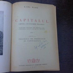 Capitalul, critica economiei politice - Karl Marx vol.I Procesul de productie al capitalului