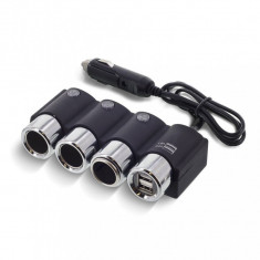 Prelungitor Bricheta Auto fast charger cu 2 x USB, 3 x mufe bricheta 120W,12/24v foto