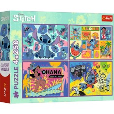 PUZZLE TREFL 4X250 DISNEY UIMITORUL STITCH foto